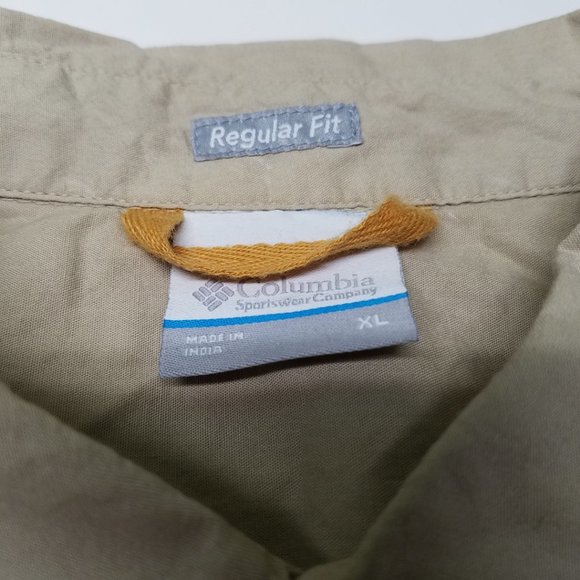 Columbia Khaki Button Down Outdoor Top Shirt XL - Picture 4 of 10